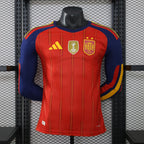 Selección Española de Fútbol – Primera equipación / Local de manga larga con parche de Campeones del Mundo (Temporada 2024/2025) 🇪🇸⭐⚽