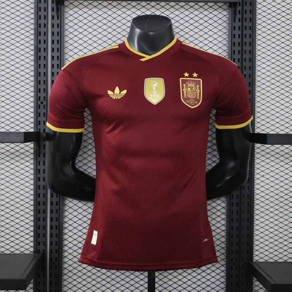 Selección Española de Fútbol – Tercera equipación / Especial de manga corta con parche de Campeones del Mundo (Temporada 2024/2025) 🇪🇸⭐⚽
