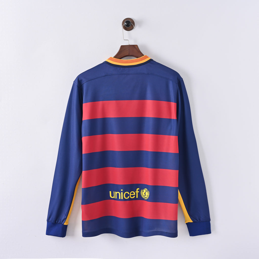 Camiseta Icónica FC Barcelona Temporada 2015/2016 (Local - Manga Larga)