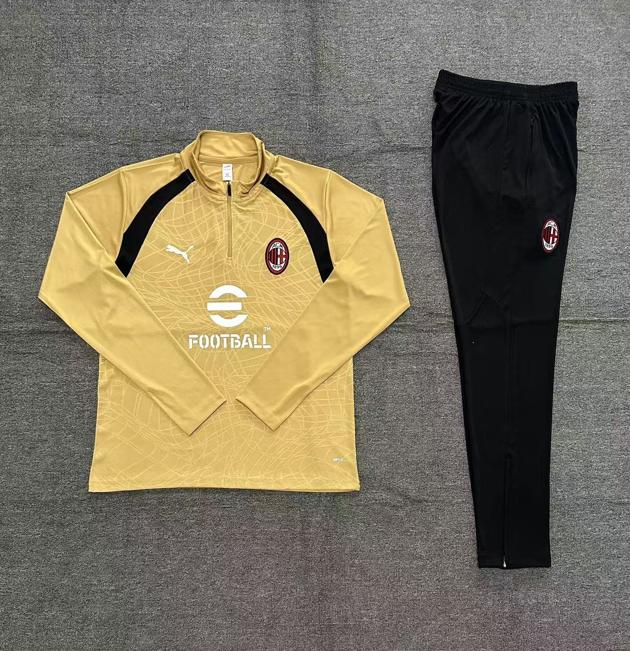 Chándal de Entrenamiento AC Milan (Edición Oro/Negro)